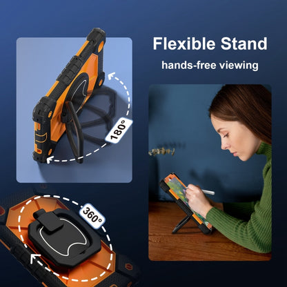 For Samsung Galaxy Tab A7 Lite 2021 Contrast Color Robot Silicone Hybrid PC Tablet Case(Black Orange) by bashfashion