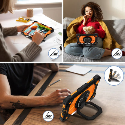 For Samsung Galaxy Tab A7 Lite 2021 Contrast Color Robot Silicone Hybrid PC Tablet Case(Black Orange) by bashfashion