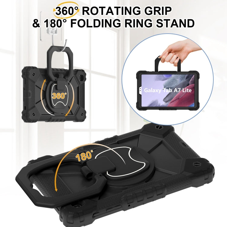 For Samsung Galaxy Tab A7 Lite 2021 Contrast Color Robot Silicone Hybrid PC Tablet Case(Black) by bashfashion