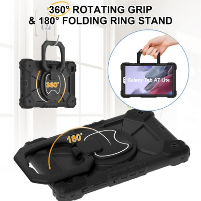 For Samsung Galaxy Tab A7 Lite 2021 Contrast Color Robot Silicone Hybrid PC Tablet Case(Black) by bashfashion