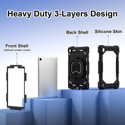 For Samsung Galaxy Tab A7 Lite 2021 Contrast Color Robot Silicone Hybrid PC Tablet Case(Black) by bashfashion