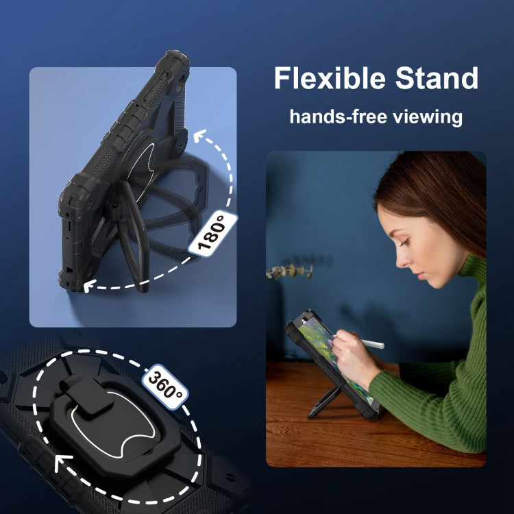 For Samsung Galaxy Tab A7 Lite 2021 Contrast Color Robot Silicone Hybrid PC Tablet Case(Black) by bashfashion