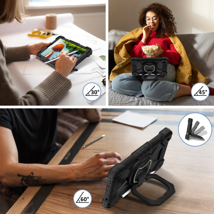 For Samsung Galaxy Tab A7 Lite 2021 Contrast Color Robot Silicone Hybrid PC Tablet Case(Black) by bashfashion