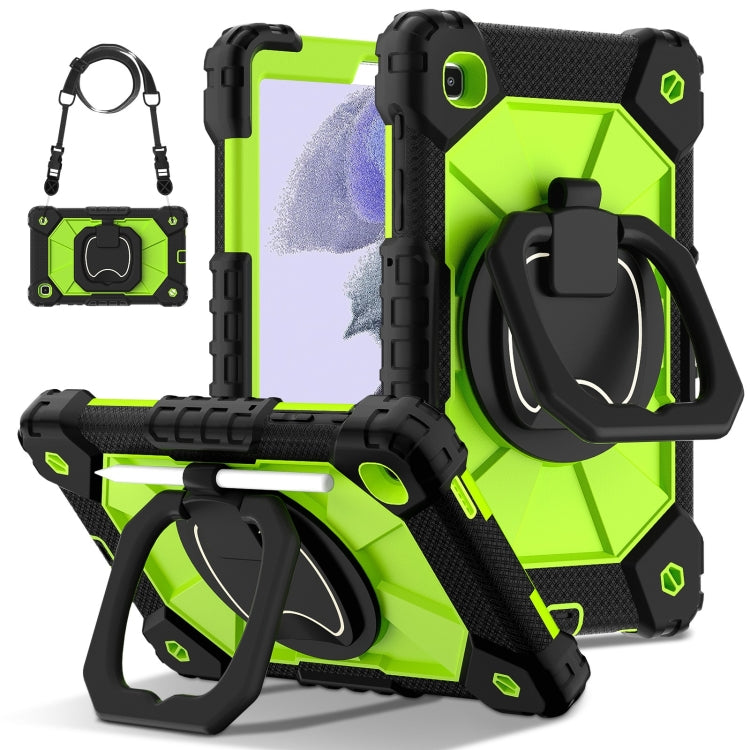 For Samsung Galaxy Tab A7 Lite 2021 Contrast Color Robot Silicone Hybrid PC Tablet Case(Black Yellow Green) by bashfashion