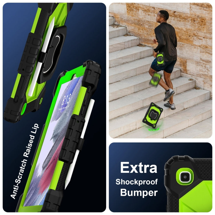 For Samsung Galaxy Tab A7 Lite 2021 Contrast Color Robot Silicone Hybrid PC Tablet Case(Black Yellow Green) by bashfashion