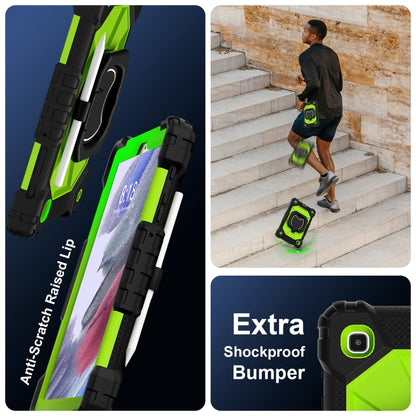 For Samsung Galaxy Tab A7 Lite 2021 Contrast Color Robot Silicone Hybrid PC Tablet Case(Black Yellow Green) by bashfashion