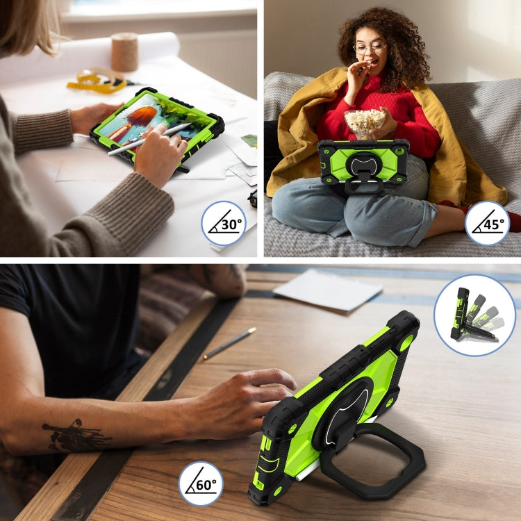 For Samsung Galaxy Tab A7 Lite 2021 Contrast Color Robot Silicone Hybrid PC Tablet Case(Black Yellow Green) by bashfashion