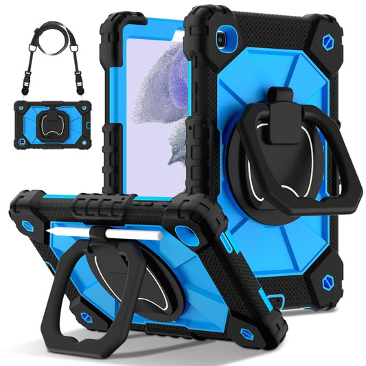 For Samsung Galaxy Tab A7 Lite 2021 Contrast Color Robot Silicone Hybrid PC Tablet Case(Black Blue) by bashfashion