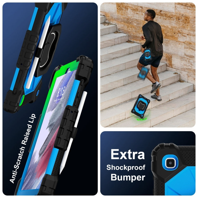 For Samsung Galaxy Tab A7 Lite 2021 Contrast Color Robot Silicone Hybrid PC Tablet Case(Black Blue) by bashfashion