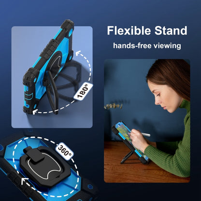 For Samsung Galaxy Tab A7 Lite 2021 Contrast Color Robot Silicone Hybrid PC Tablet Case(Black Blue) by bashfashion