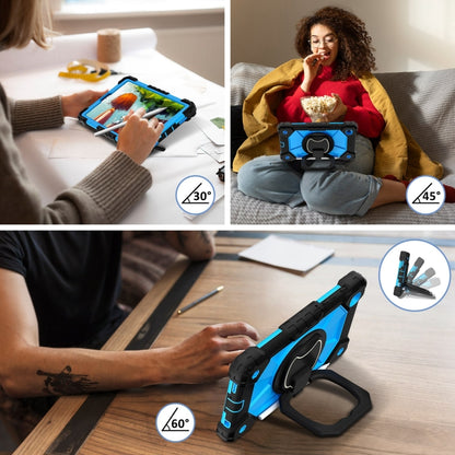 For Samsung Galaxy Tab A7 Lite 2021 Contrast Color Robot Silicone Hybrid PC Tablet Case(Black Blue) by bashfashion