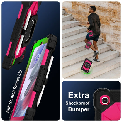 For Samsung Galaxy Tab A7 Lite 2021 Contrast Color Robot Silicone Hybrid PC Tablet Case(Black Rose Red) by bashfashion