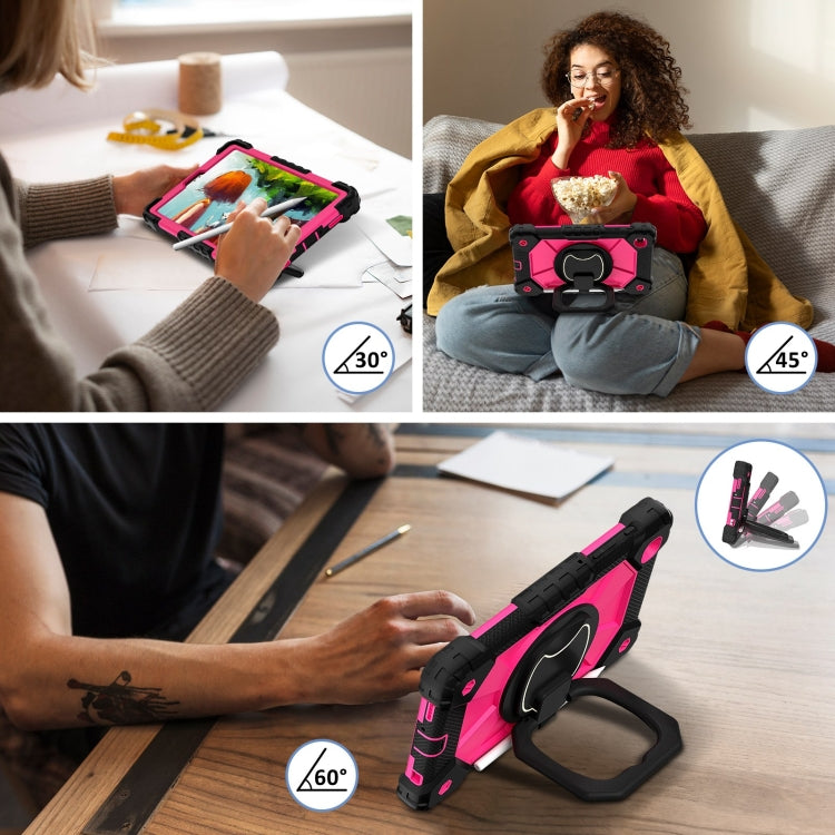 For Samsung Galaxy Tab A7 Lite 2021 Contrast Color Robot Silicone Hybrid PC Tablet Case(Black Rose Red) by bashfashion