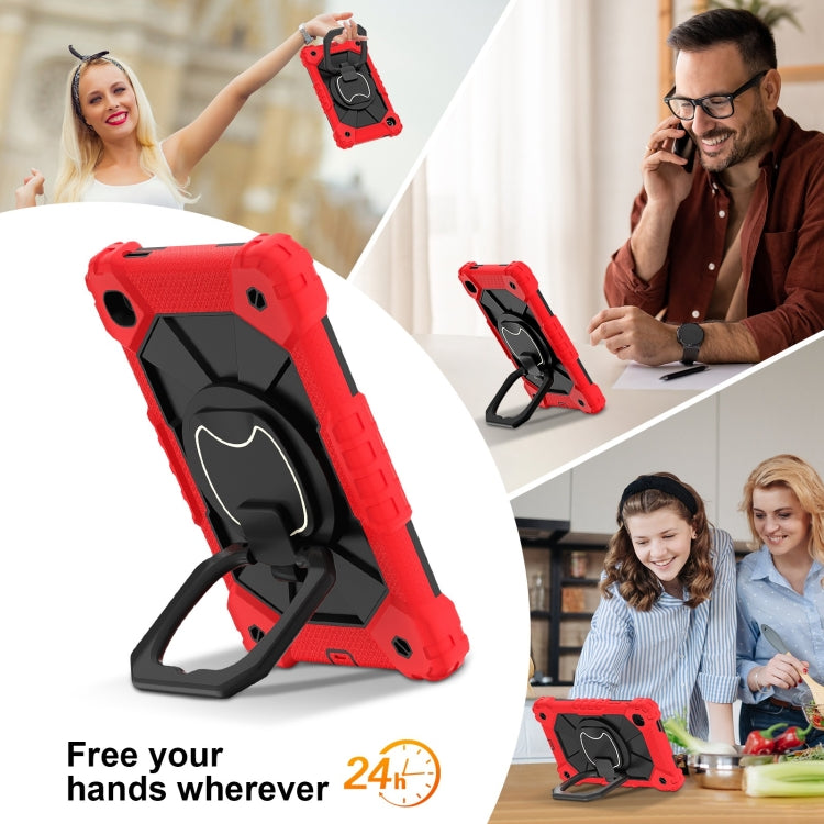 For Samsung Galaxy Tab A7 Lite 2021 Contrast Color Robot Silicone Hybrid PC Tablet Case(Red Black) by bashfashion