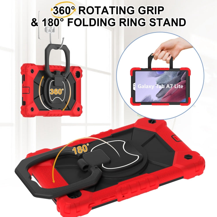 For Samsung Galaxy Tab A7 Lite 2021 Contrast Color Robot Silicone Hybrid PC Tablet Case(Red Black) by bashfashion