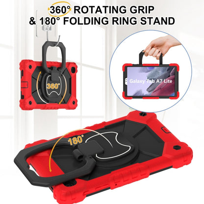 For Samsung Galaxy Tab A7 Lite 2021 Contrast Color Robot Silicone Hybrid PC Tablet Case(Red Black) by bashfashion