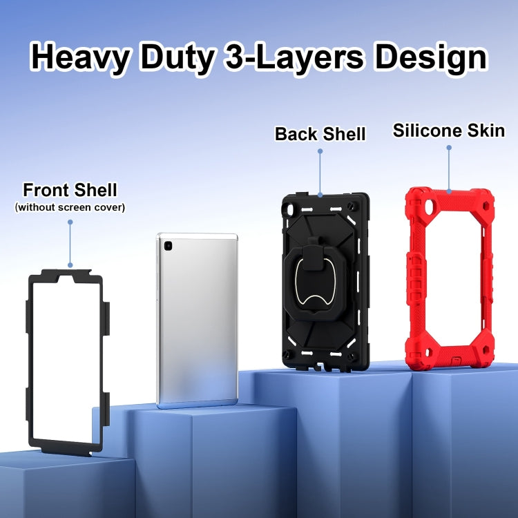 For Samsung Galaxy Tab A7 Lite 2021 Contrast Color Robot Silicone Hybrid PC Tablet Case(Red Black) by bashfashion