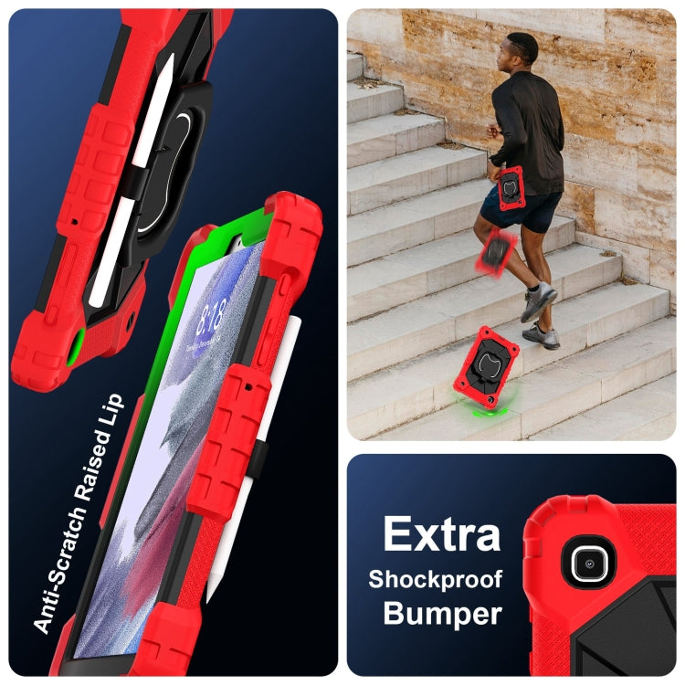 For Samsung Galaxy Tab A7 Lite 2021 Contrast Color Robot Silicone Hybrid PC Tablet Case(Red Black) by bashfashion