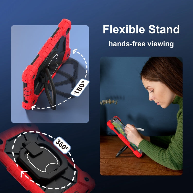 For Samsung Galaxy Tab A7 Lite 2021 Contrast Color Robot Silicone Hybrid PC Tablet Case(Red Black) by bashfashion