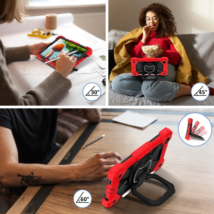 For Samsung Galaxy Tab A7 Lite 2021 Contrast Color Robot Silicone Hybrid PC Tablet Case(Red Black) by bashfashion