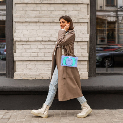 For Samsung Galaxy Tab A7 Lite 2021 Contrast Color Robot Silicone Hybrid PC Tablet Case(Purple Mint Green) by bashfashion