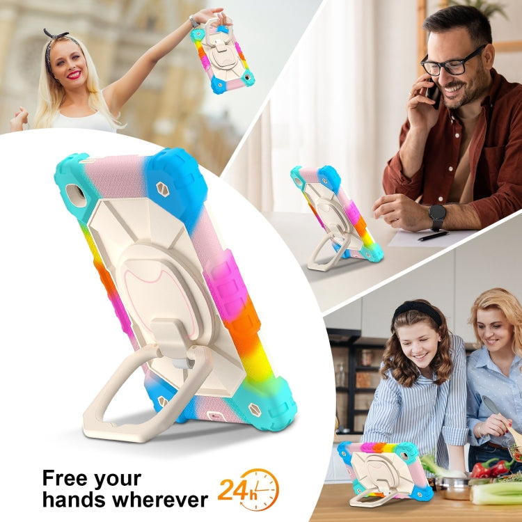 For Samsung Galaxy Tab A7 Lite 2021 Contrast Color Robot Silicone Hybrid PC Tablet Case(Colorful Blue) by bashfashion