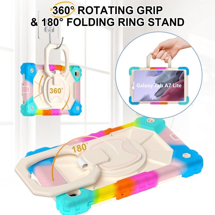 For Samsung Galaxy Tab A7 Lite 2021 Contrast Color Robot Silicone Hybrid PC Tablet Case(Colorful Blue) by bashfashion