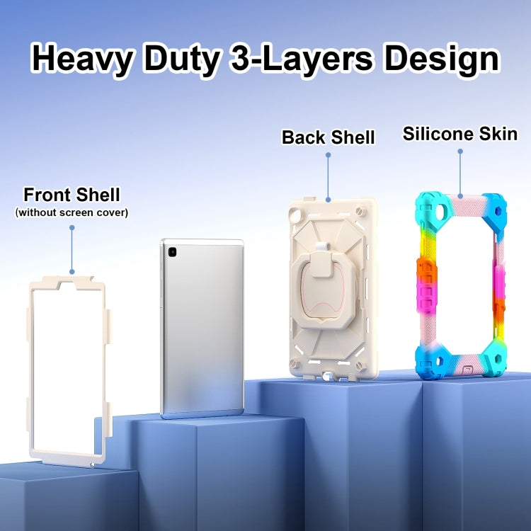 For Samsung Galaxy Tab A7 Lite 2021 Contrast Color Robot Silicone Hybrid PC Tablet Case(Colorful Blue) by bashfashion