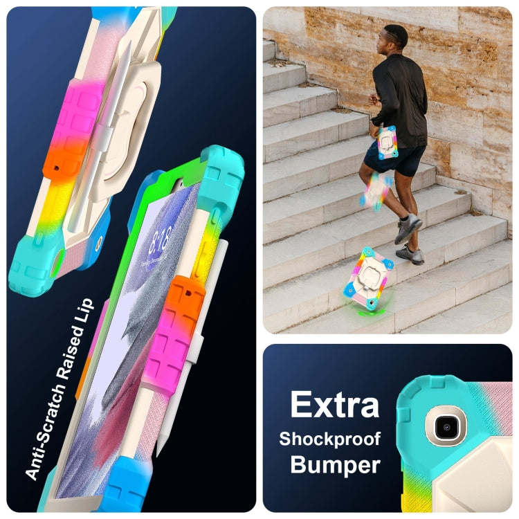 For Samsung Galaxy Tab A7 Lite 2021 Contrast Color Robot Silicone Hybrid PC Tablet Case(Colorful Blue) by bashfashion