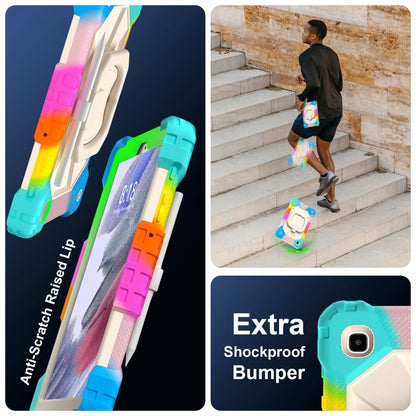 For Samsung Galaxy Tab A7 Lite 2021 Contrast Color Robot Silicone Hybrid PC Tablet Case(Colorful Blue) by bashfashion