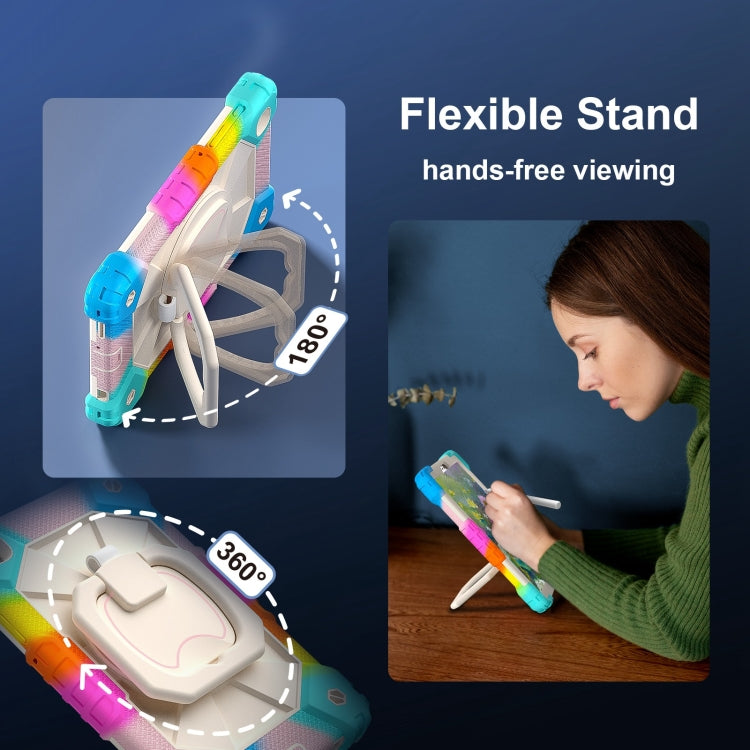 For Samsung Galaxy Tab A7 Lite 2021 Contrast Color Robot Silicone Hybrid PC Tablet Case(Colorful Blue) by bashfashion