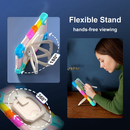 For Samsung Galaxy Tab A7 Lite 2021 Contrast Color Robot Silicone Hybrid PC Tablet Case(Colorful Blue) by bashfashion