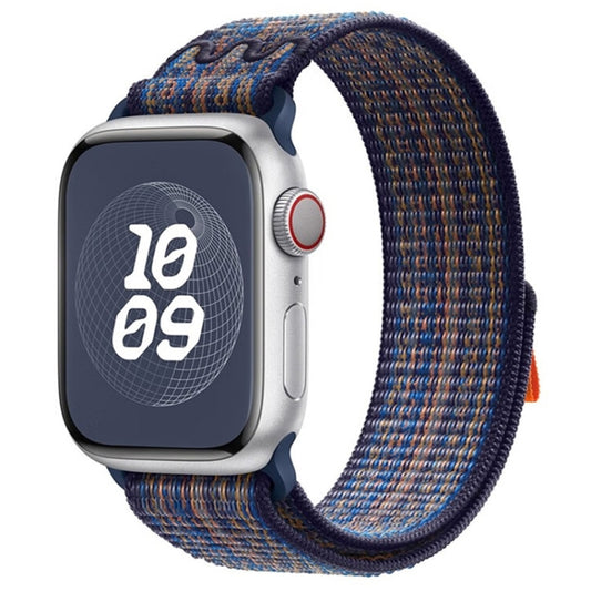 For Apple Watch Ultra 2 49mm Loop Nylon Watch Band(Royal Blue Orange) by bashfashion