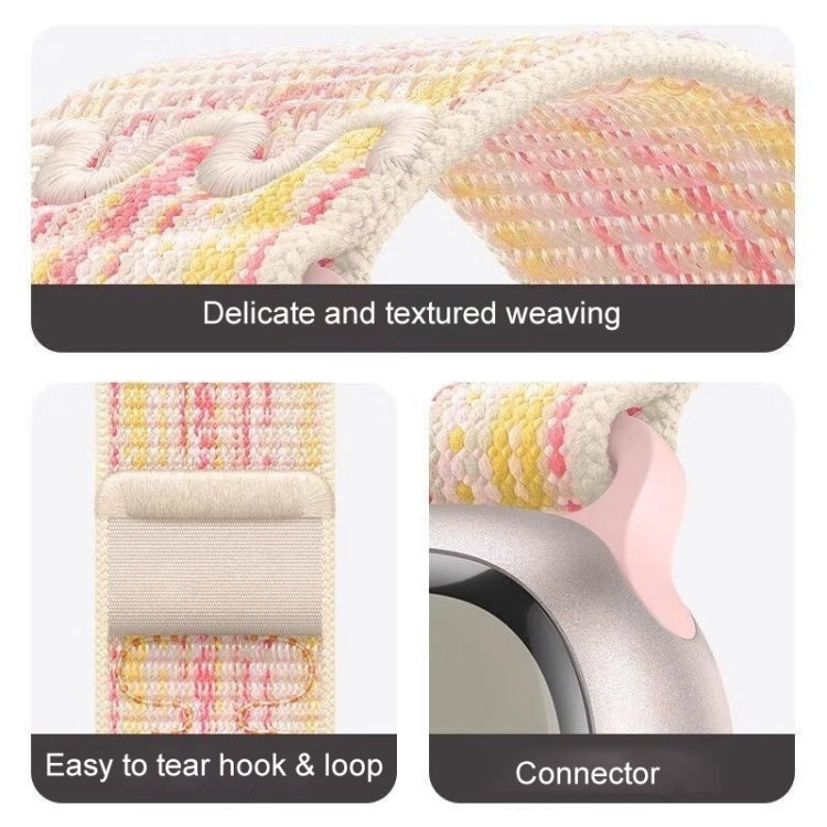 For Apple Watch Ultra 2 49mm Loop Nylon Watch Band(Starlight with Pink) by bashfashion