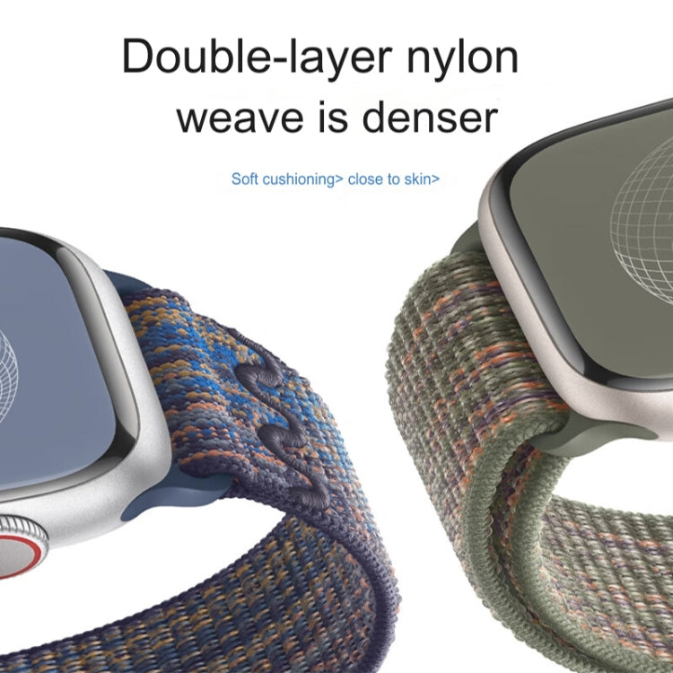 For Apple Watch Ultra 49mm Loop Nylon Watch Band(Royal Blue Orange) by bashfashion