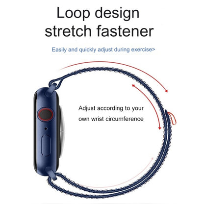 For Apple Watch Series 10 46mm / 9 45mm Loop Nylon Watch Band(Green Orange) by bashfashion