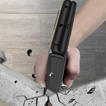 For Huawei Mate X2 GKK Integrated Frosted Leather HD Fold Hinge Phone Case with Holder(Brown) by GKK