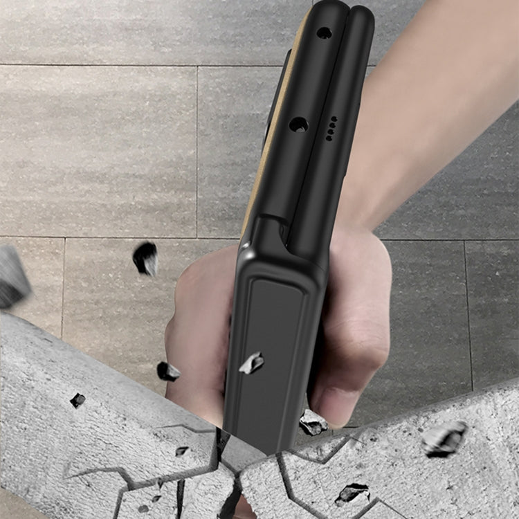 For Huawei Mate X2 GKK Integrated Frosted Fold Hinge Privacy Leather Phone Case with Holder(Black) by GKK