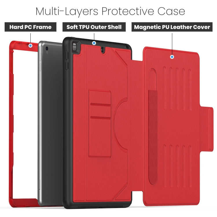 For iPad 10.2 2021 / 2020 / 10.5 Notebook Magnetic Leather Tablet Case(Red) by bashfashion