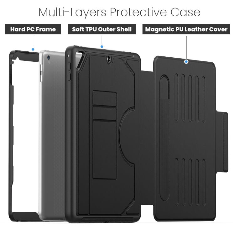 For iPad 9.7 2018 / 2017 / Air Notebook Magnetic Leather Tablet Case(Black) by bashfashion