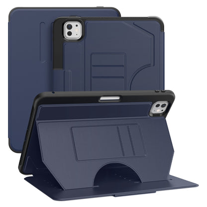 For iPad Pro 11 2025 / 2024 Notebook Magnetic Leather Tablet Case(Navy Blue) by bashfashion