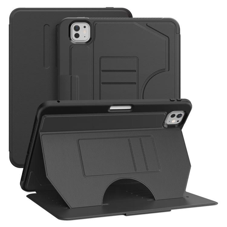 For iPad Pro 11 2025 / 2024 Notebook Magnetic Leather Tablet Case(Black) by bashfashion
