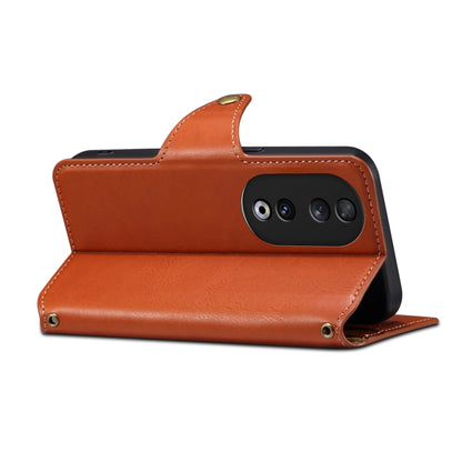 For Honor 90 Denior Cowhide Texture Wallet Style Leather Phone Case(Brown) by Denior