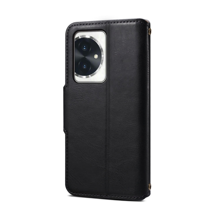 For Honor 100 Denior Cowhide Texture Wallet Style Leather Phone Case(Black) by Denior