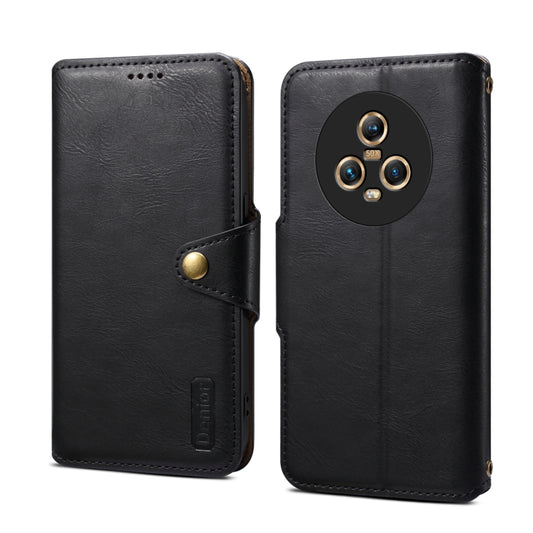 For Honor Magic5 Denior Cowhide Texture Wallet Style Leather Phone Case(Black) by Denior