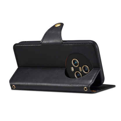 For Honor Magic5 Denior Cowhide Texture Wallet Style Leather Phone Case(Black) by Denior