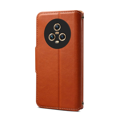 For Honor Magic5 Denior Cowhide Texture Wallet Style Leather Phone Case(Brown) by Denior