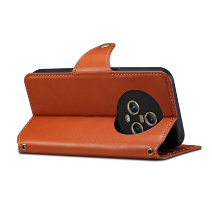 For Honor Magic5 Denior Cowhide Texture Wallet Style Leather Phone Case(Brown) by Denior