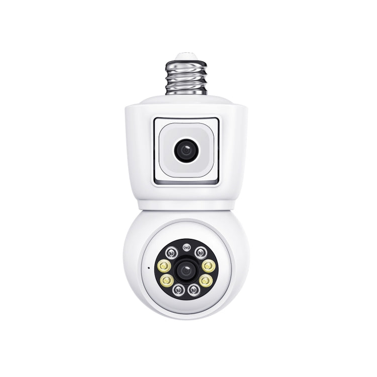 ESCAM QF202 E27 2x2MP Dual Lens Motion Detection Waterproof WiFi IP Two Way Audio Night Vision Camera(White) by ESCAM