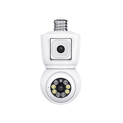 ESCAM QF202 E27 2x2MP Dual Lens Motion Detection Waterproof WiFi IP Two Way Audio Night Vision Camera(White) by ESCAM